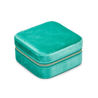 Travel jewelery box col. metallic turquoise