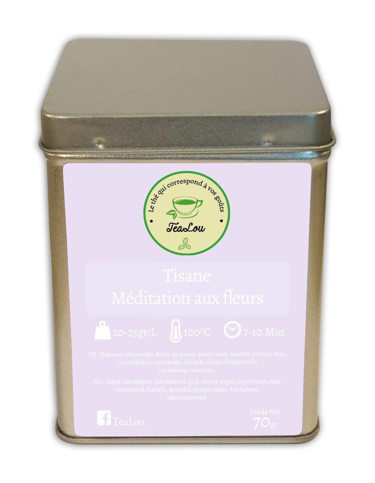 Meditation Kräutertee mit Blumen - Box von 70g