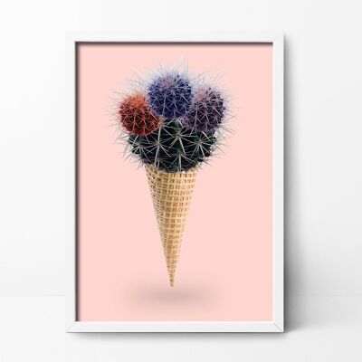 Cactus Cream Art Print - 30x40 cm