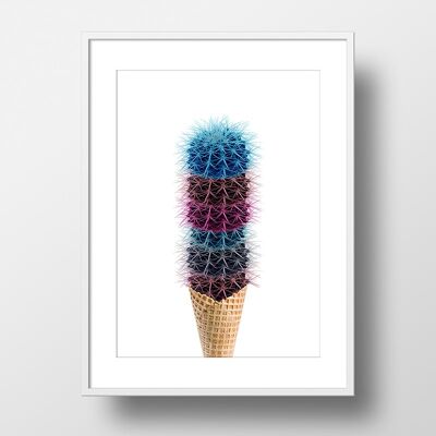 Endless Cactus Cream Art Print - 30x40 cm