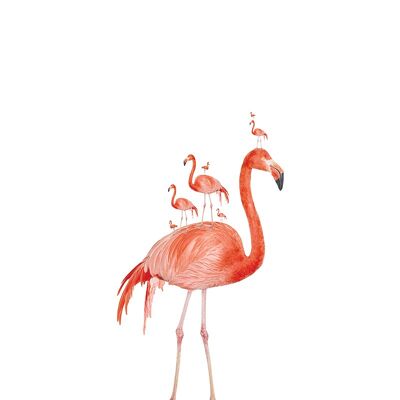 Flamingo Party Art Print - 50x70 cm