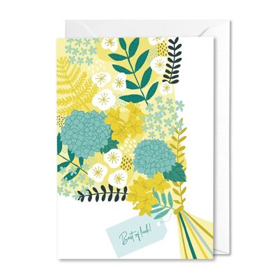 Best of Luck bouquet card