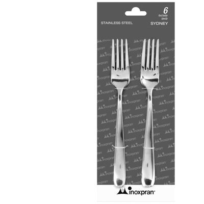 Pack of 6 sydney table forks in 18/10 stainless steel
