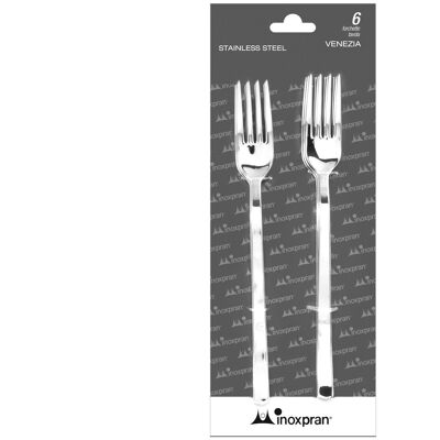 Pack of 6 Venice table forks in 18/10 stainless steel