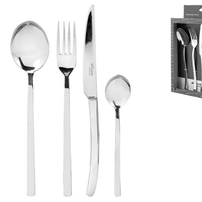 Venice cutlery set 24 pieces in stainless steel. consisting of: 6 table spoons 4.5x21x2.5 cm; 6 fo