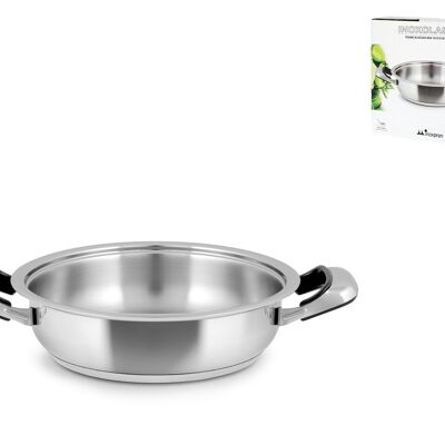 Classic stainless steel pan 2 handles 26x7 cm