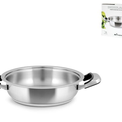 Classic stainless steel pan 2 handles 30x7 cm
