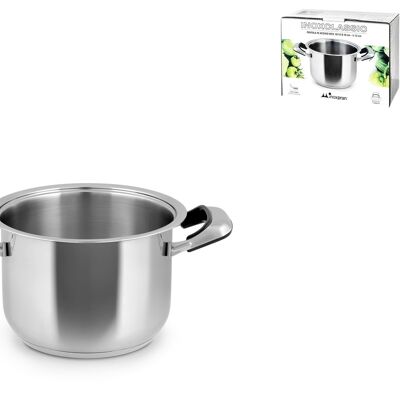 Classic stainless steel pot 2 handles 18 cm, height 13 cm