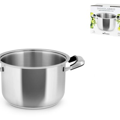 Classic stainless steel pot 2 handles 24 cm, height 16 cm