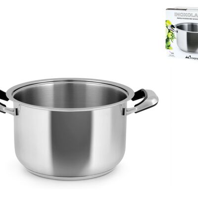Classic stainless steel pot with 2 handles 26 cm, height 16.5 cm