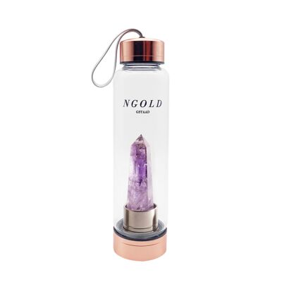 Harmonie | Wasserflasche aus Amethystglas und digitaler Leitfaden