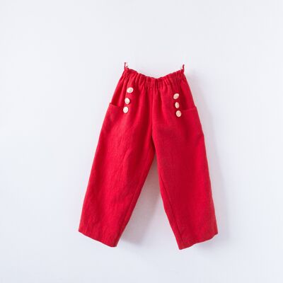 Moby à la bôme/ Pantalon - Pastèque (Ramie rouge)