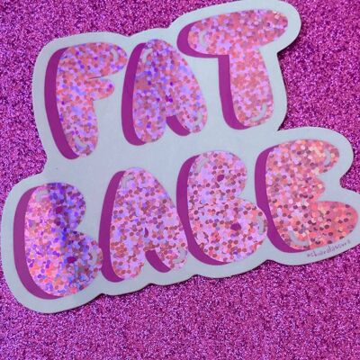 Fat Babe - Pegatina holográfica positiva gorda