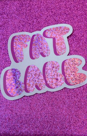 Fat Babe - Autocollant holographique Fat Positive 1