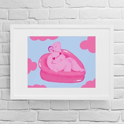 Heart pool - Body positive Impression d'art