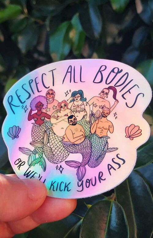 Holographic sticker - Body positive mermaids