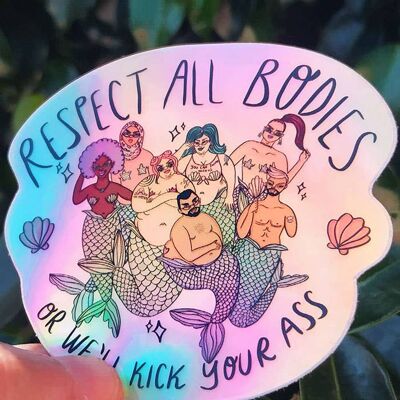 Holographic sticker - Body positive mermaids