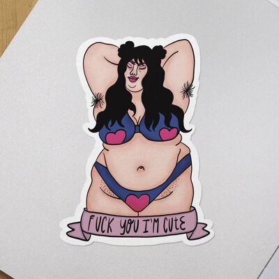 Ich bin süß - Body-Positive-Sticker 1