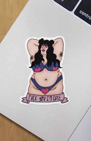 Je suis mignon - Autocollant Body Positive 2 1