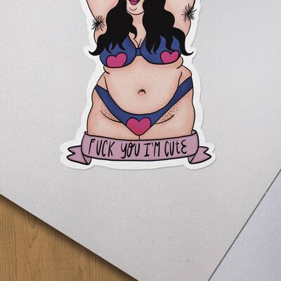 I'm cute - Body positive sticker 3