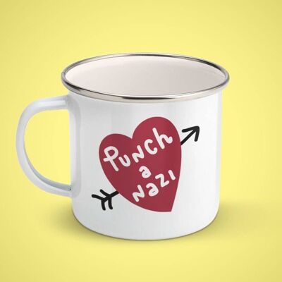 Punch a nazi - enamel mug