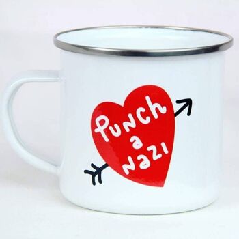 Punch a nazi - mug en émail 2