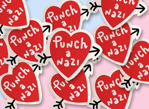 Punch a nazi - sticker