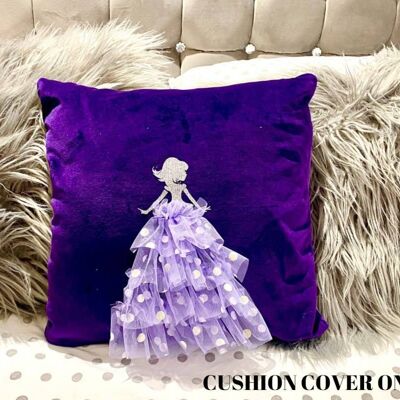 Luxury  Cushion Cover for kids, Purple Cushion