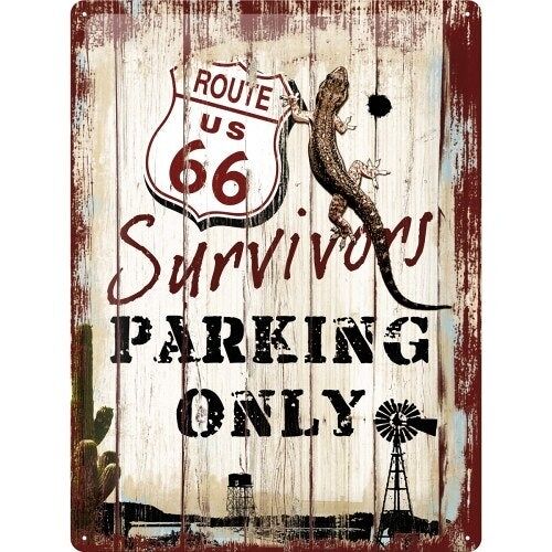 Blechschild  - Route 66 Survivor Parking only