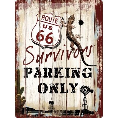 Tin Sign - Route 66 Survivor Parking only