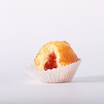 Cupcakes Mdalen | 40 pezzi | SENZA GLUTINE, SENZA LATTOSIO | Fragola | Prodotto in Spagna in modo tradizionale.