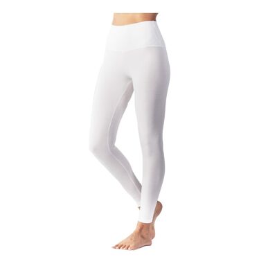 Leggings Yoga a Vita Alta con Ricamo - Microdream - Bianco