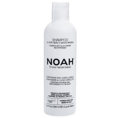 NOAH – 1.7 Shampooing Fortifiant au Poivre Noir et à la Menthe Poivrée 250ML