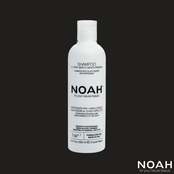 NOAH – 1.7 Shampooing Fortifiant au Poivre Noir et à la Menthe Poivrée 250ML 2