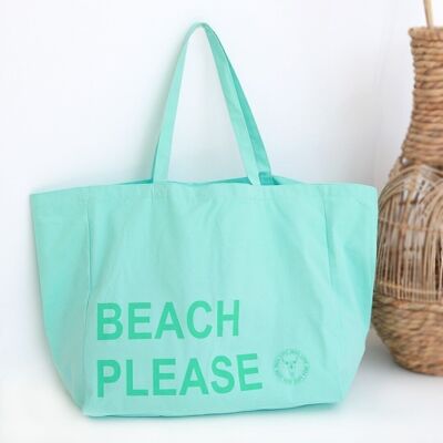 Borsa da spiaggia in tela da spiaggia per favore turchese