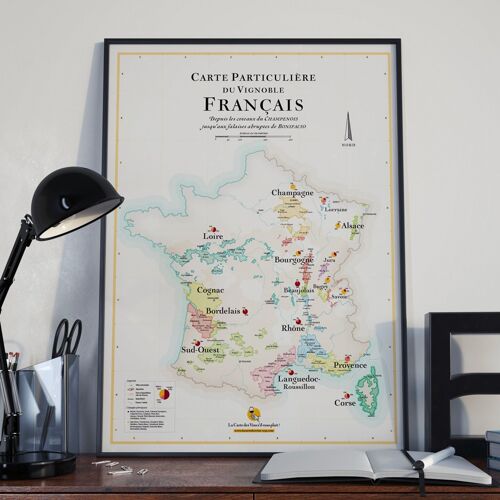 La Carte des Vins de France - 50x70cm