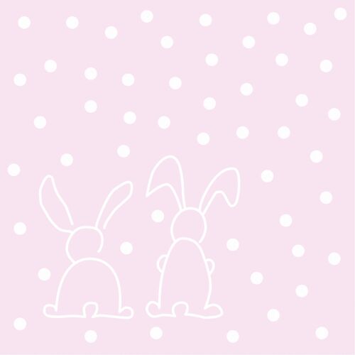Einweg Serviette Rabbits in Rosa aus Linclass® Airlaid 40 x 40 cm, 12 Stück - Ostern