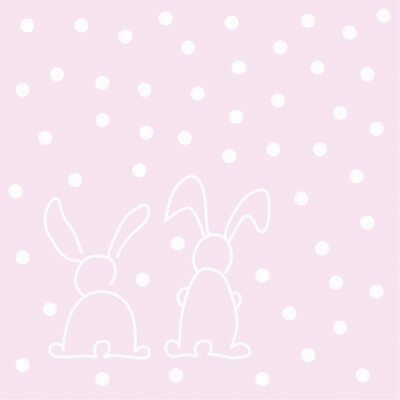 Disposable napkins Rabbits in pink from Linclass® Airlaid 40 x 40 cm, 12 pieces - Easter