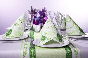 Serviette jetable Rabea en vert en Linclass® Airlaid 40 x 40 cm, 12 pièces 2