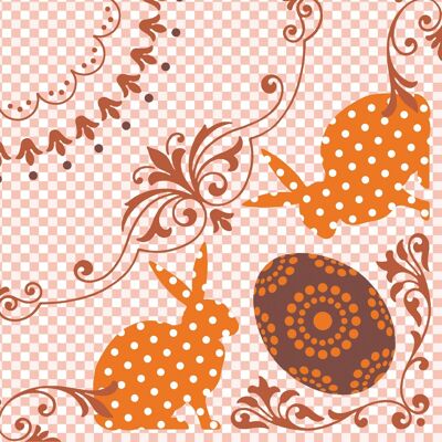 Disposable napkin Rabea in orange from Linclass® Airlaid 40 x 40 cm, 12 pieces - Easter