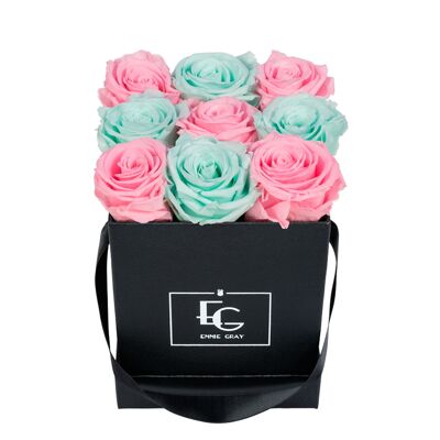 Mix Infinity Rosebox | Rose nuptiale et vert menthe | S