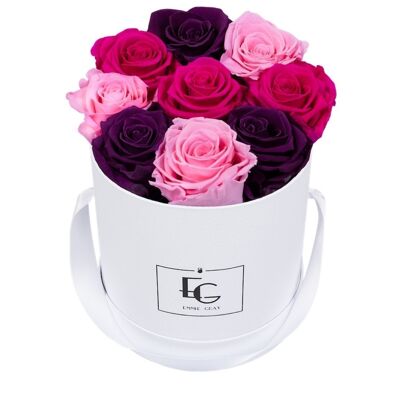 Mix Infinity Rosebox | Rose nuptial, prune velours et rose vif | S