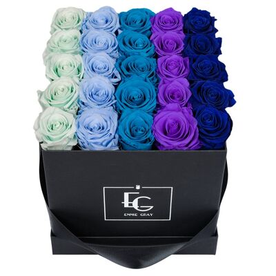 Sfumature Infinity Rosebox | Verde menta, azzurro baby, acquamarina, viola Vanin e blu oceano | M