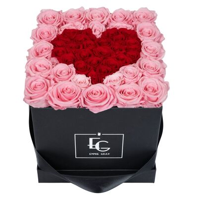 Corazón Símbolo Infinito Rosebox | Rosa nupcial y rojo vibrante | METRO