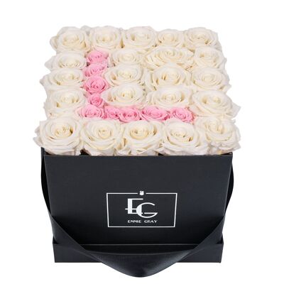 Lettera Infinity Rosebox | Bianco puro e rosa da sposa | M