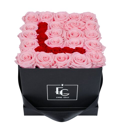 Letter Infinity Rosebox | Bridal Pink & Vibrant Red | M