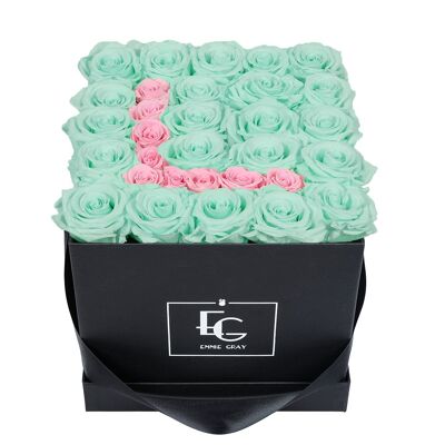 Letter Infinity Rosebox | Minty Green & Bridal Pink | M