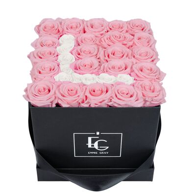 Lettre Infinity Rosebox | Rose nuptiale et blanc pur | M