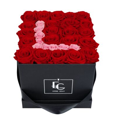 Letter Infinity Rosebox | Vibrant Red & Bridal Pink | M