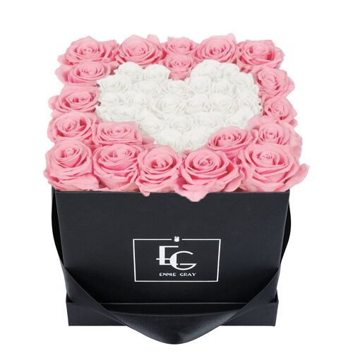 Heart Symbol Infinity Rosebox | Bridal Pink & Pure White | M